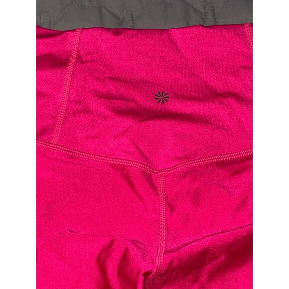 RARE Athleta Elation Shine Tight Leggings- Women’s Size Small – Hot Pink Shimmer - Picture 8 of 11
